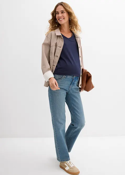 Jeans pr&eacute;maman alla caviglia da indossare anche dopo il parto, bonprix