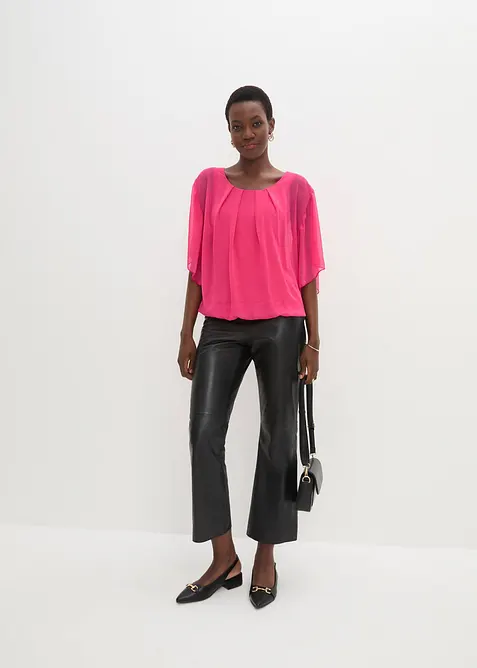 Blusa in chiffon con canotta, bonprix