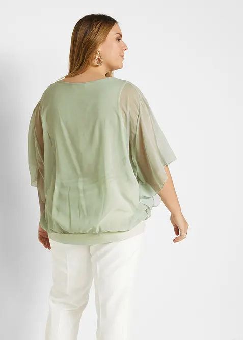 Blusa in chiffon con canotta, bonprix