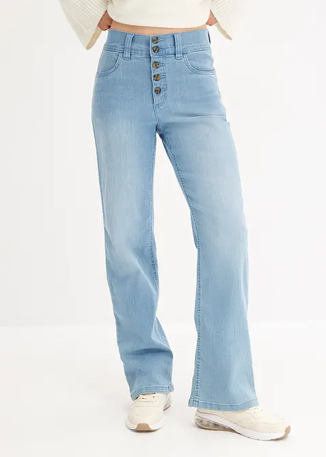 Jeans elasticizzati straight, vita alta, bonprix