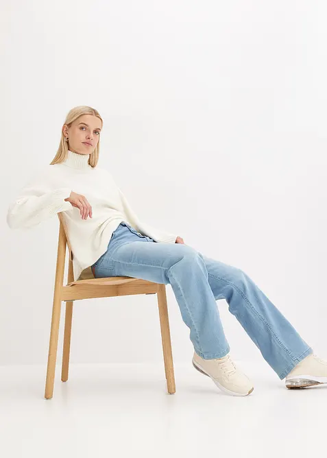 Jeans elasticizzati straight, vita alta, bonprix