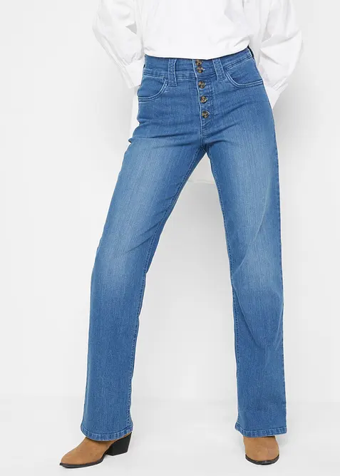 Jeans elasticizzati straight, vita alta, bonprix