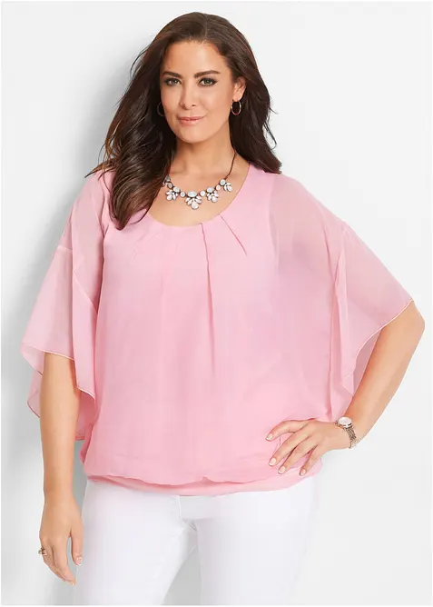 Blusa in chiffon con canotta, bonprix