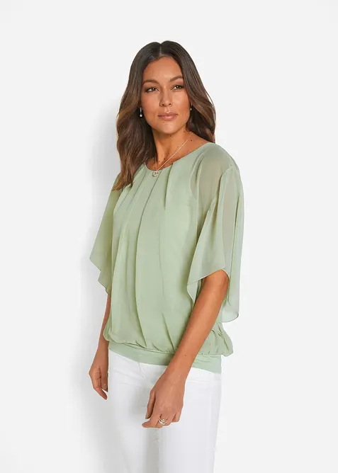 Blusa in chiffon con canotta, bonprix