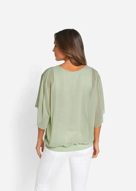 Blusa in chiffon con canotta, bonprix