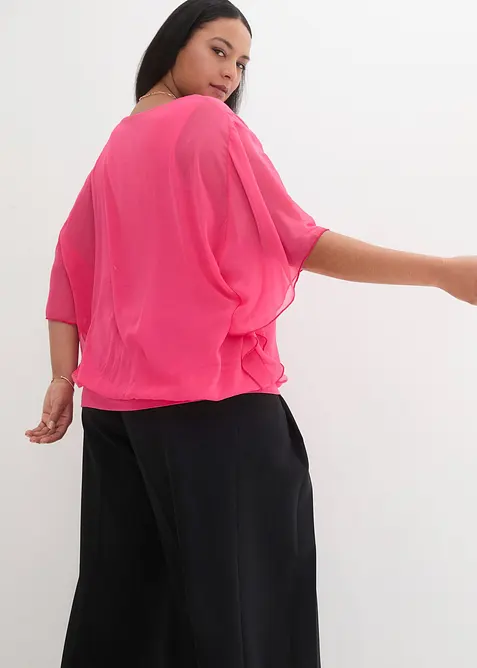 Blusa in chiffon con canotta, bonprix