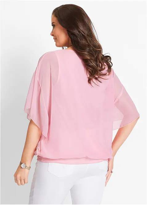Blusa in chiffon con canotta, bonprix