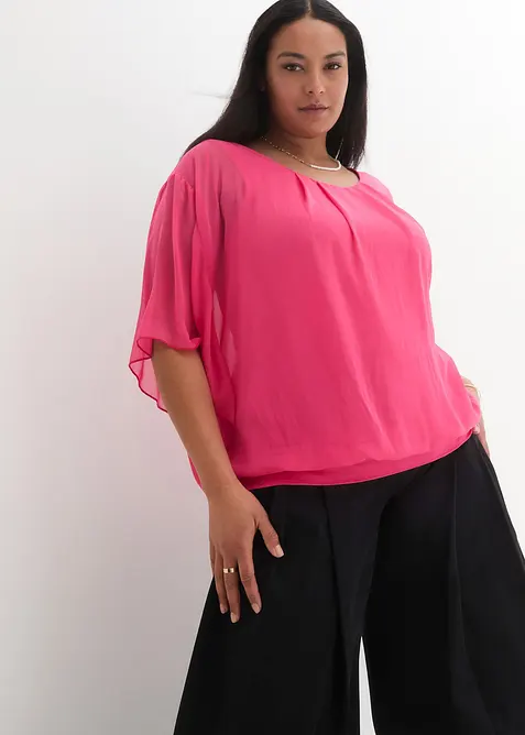 Blusa in chiffon con canotta, bonprix