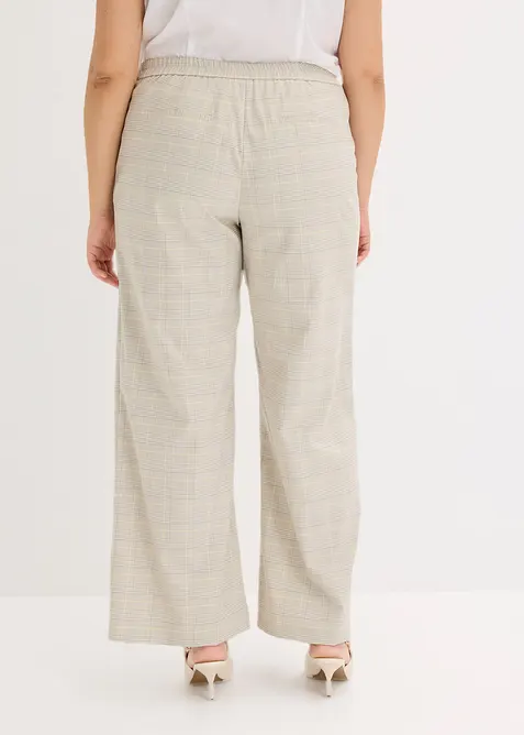 Pantaloni larghi in principe di Galles con viscosa, bonprix