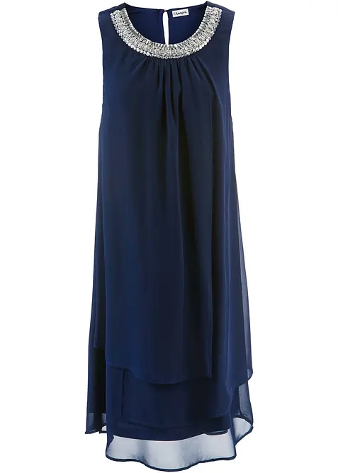 Abito in chiffon con applicazione di strass, bonprix