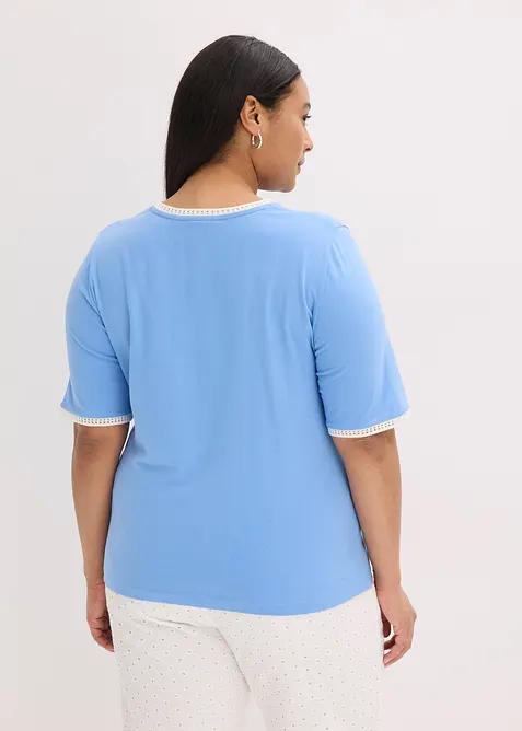Maglia con bordatura in pizzo, bonprix