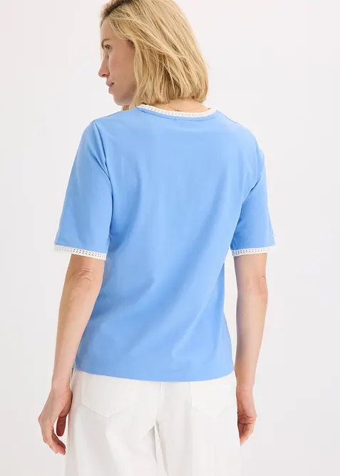 Maglia con bordatura in pizzo, bonprix