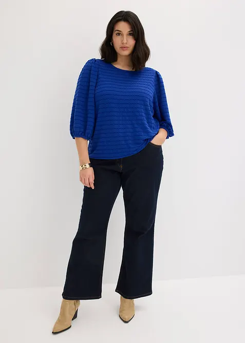 Maglia stile tunica in tessuto operato, bonprix