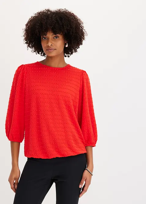 Maglia stile tunica in tessuto operato, bonprix