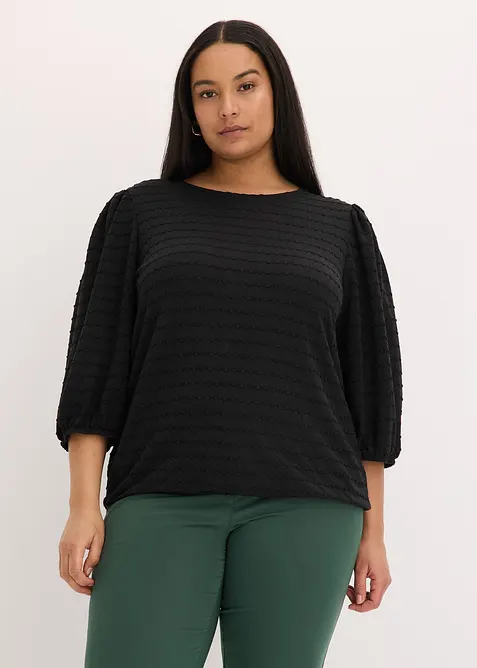 Maglia stile tunica in tessuto operato, bonprix