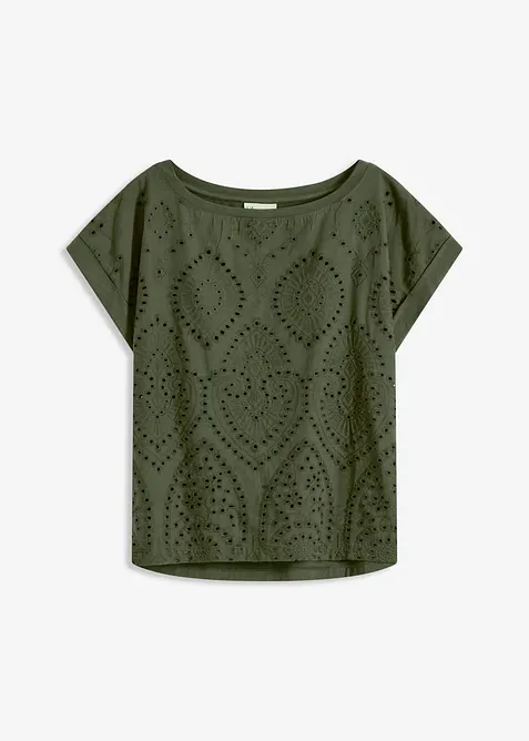 Maglia con pizzo traforato, bonprix