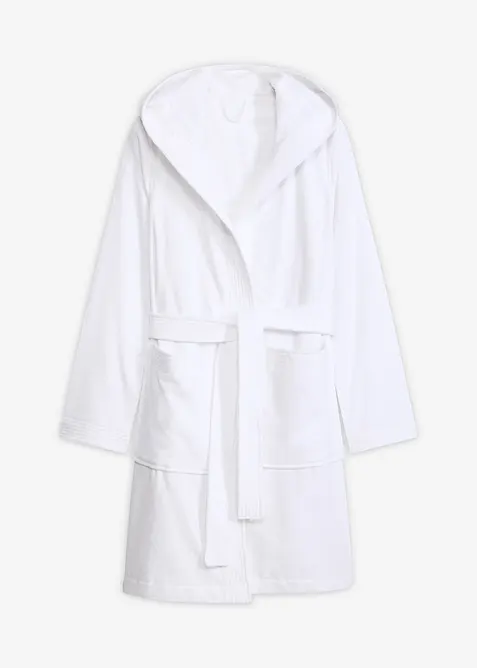 Accappatoio in spugna di puro cotone con cappuccio, bonprix