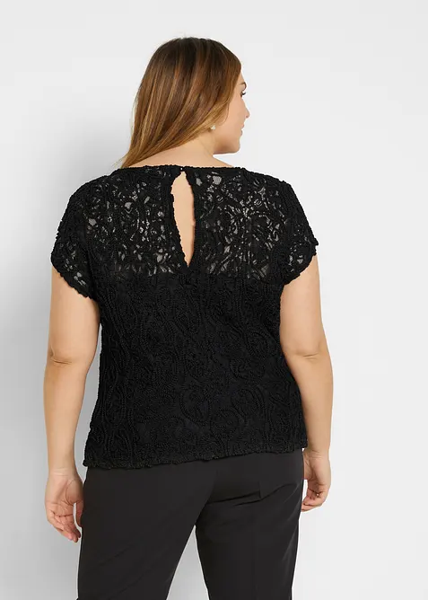 Blusa con pizzo, bonprix