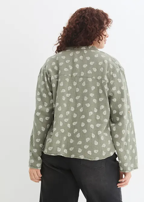 Blusa oversize in mussola fantasia, bonprix