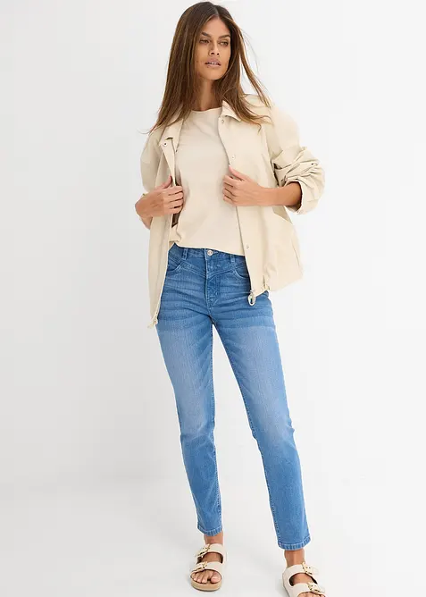 Jeans skinny cropped, vita alta, bonprix