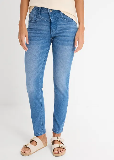 Jeans skinny cropped, vita alta, bonprix