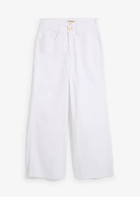 Jeans cropped wide leg, vita alta, bonprix