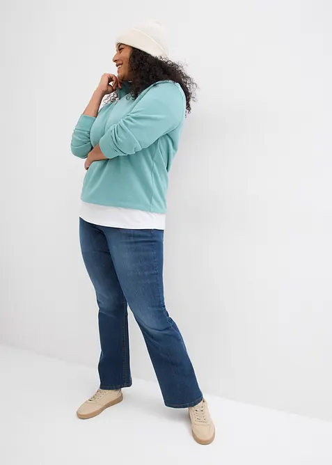 Jeans elasticizzati bootcut, vita media, bonprix