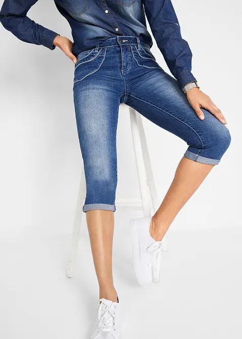 Jeans cropped straight, vita media, bonprix