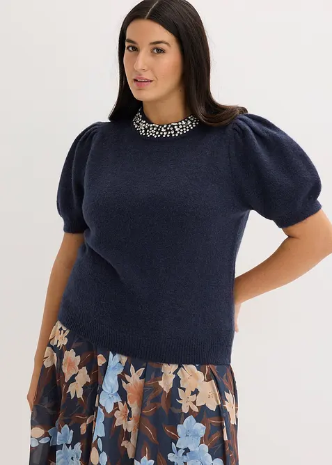 Maglione con strass, bonprix