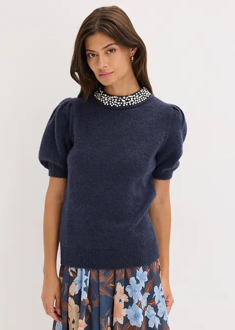 Maglione con strass, bonprix