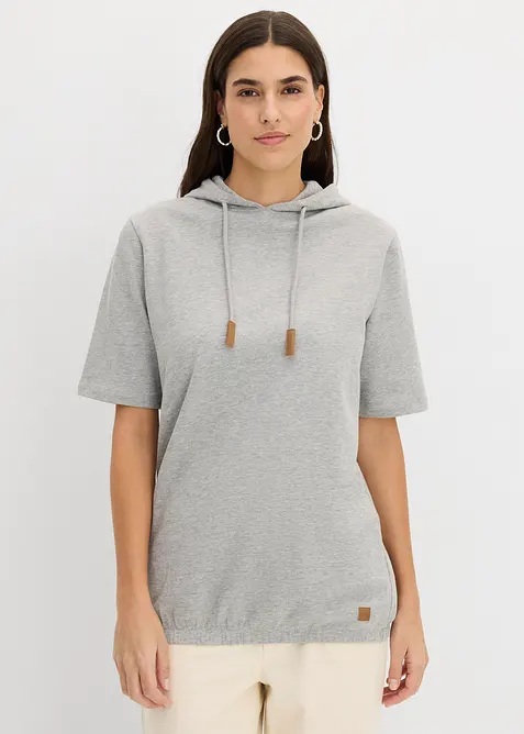Felpa con cappuccio in misto cotone, bonprix