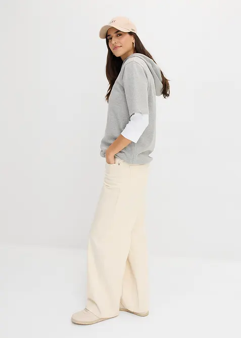 Felpa con cappuccio in misto cotone, bonprix