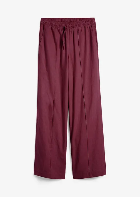 Pantaloni a palazzo in misto lino e viscosa leggero, bonprix
