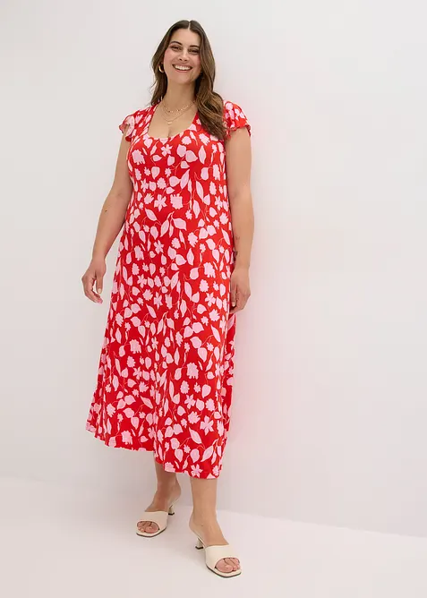 Abito in jersey fantasia di misto viscosa morbido, bonprix