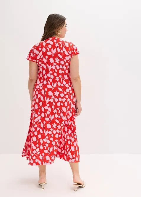 Abito in jersey fantasia di misto viscosa morbido, bonprix