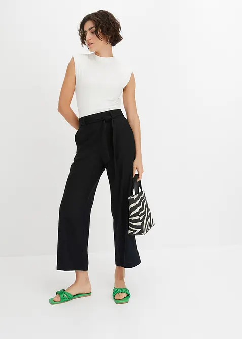 Pantaloni culotte in misto lino leggero, bonprix