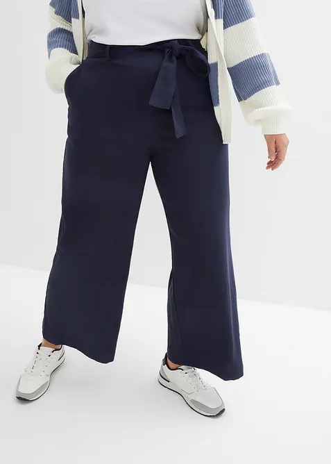 Pantaloni culotte in misto lino leggero, bonprix