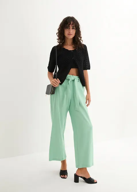 Pantaloni culotte in misto lino leggero, bonprix