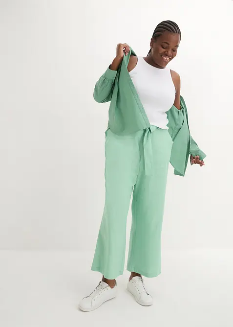 Pantaloni culotte in misto lino leggero, bonprix