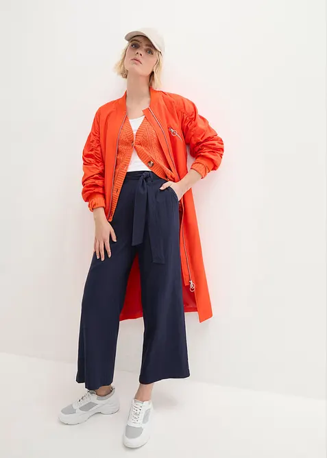 Pantaloni culotte in misto lino leggero, bonprix