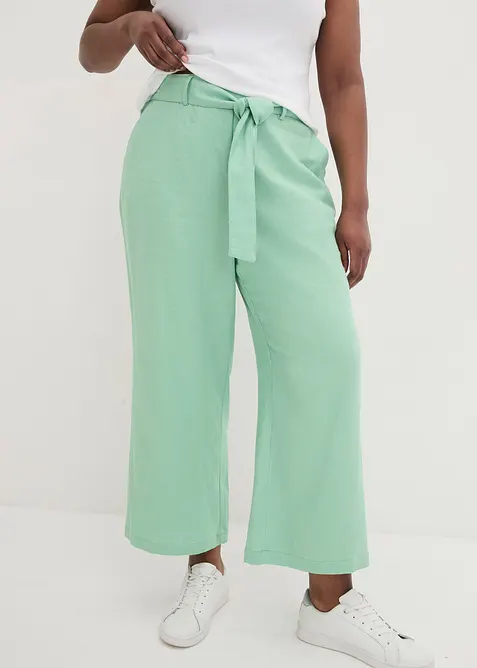 Pantaloni culotte in misto lino leggero, bonprix