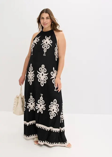 Abito in jersey fantasia di misto viscosa morbido, bonprix