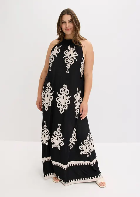 Abito in jersey fantasia di misto viscosa morbido, bonprix