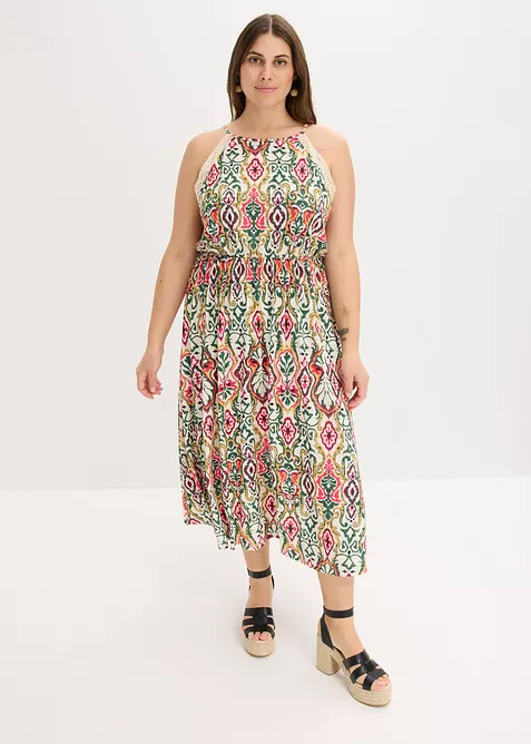 Abito midi con pizzo, bonprix