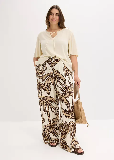 Pantaloni larghi in viscosa fluida, bonprix