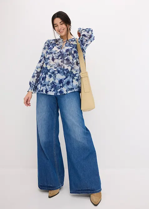 Blusa in chiffon fantasia, bonprix