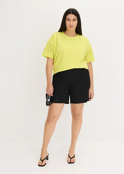 T-shirt con ricami traforati, bonprix