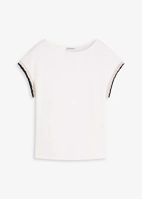 Maglia in puro cotone con dettagli decorativi, bonprix