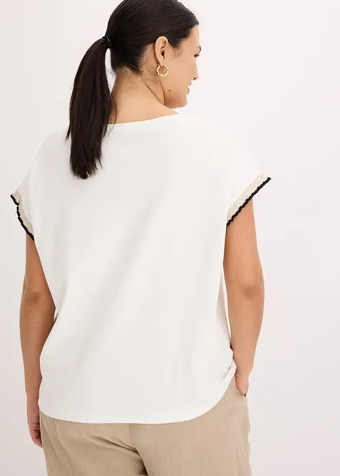 Maglia in puro cotone con finiture decorative, bonprix