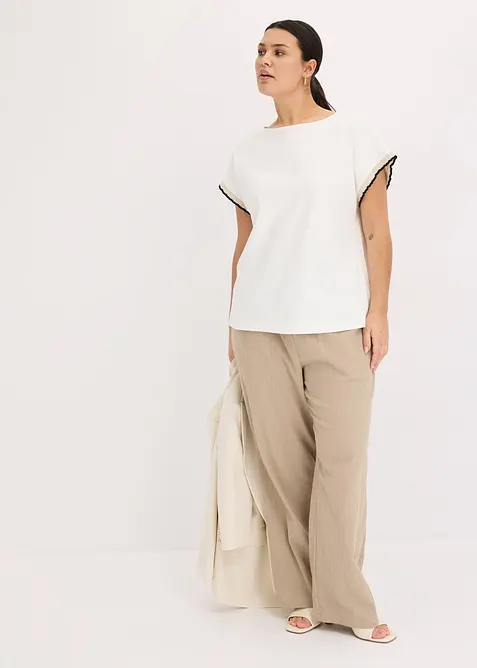 Maglia in puro cotone con finiture decorative, bonprix